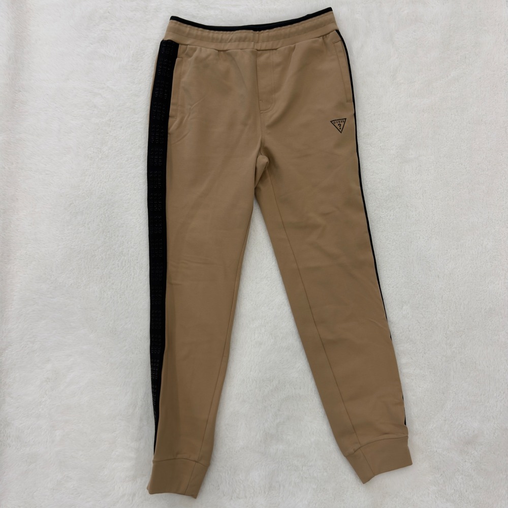 Guess Los Angeles Mens Ismael Logo Tape Joggers Toasted Taupe XS X5GQ10 K8XF0